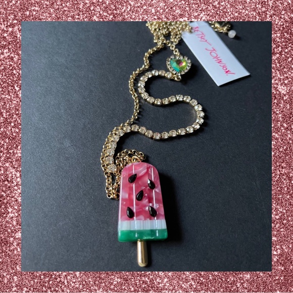 Betsey Johnson Jewelry - Betsey Johnson watermelon popsicle and rhinestone necklace